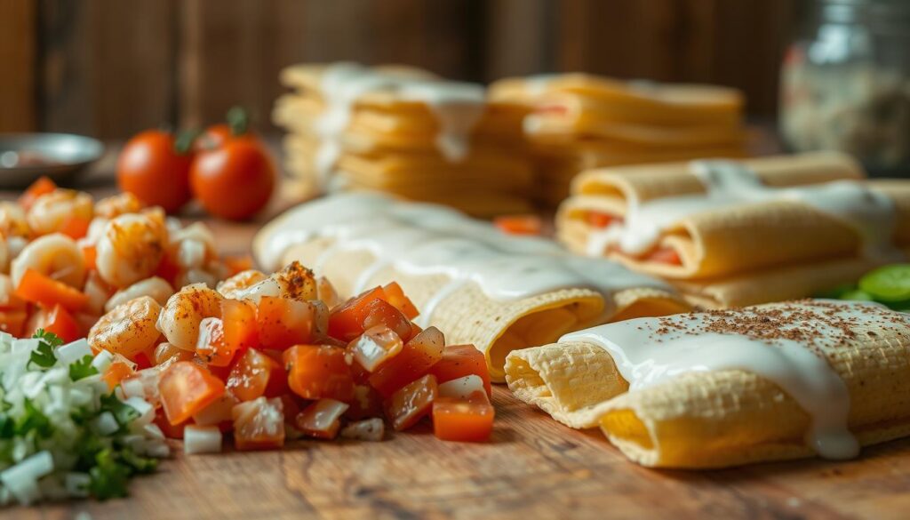 Seafood Enchiladas Assembly