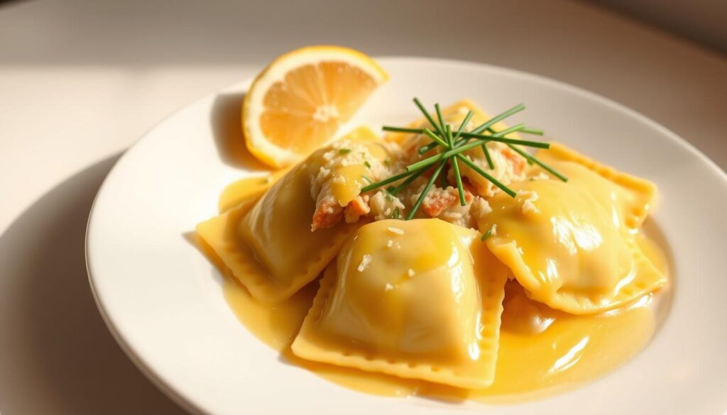 Delicious Crab Ravioli with Lemon Butter Sauce