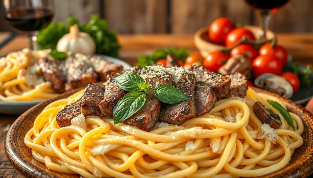 Steak Alfredo Pasta Variations