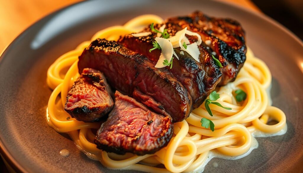 Steak and Fettuccine Plating Techniques